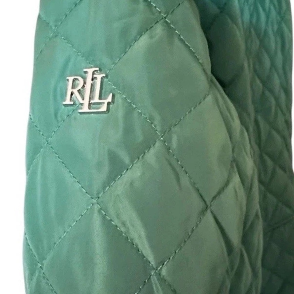 Ralph Lauren Preppy Quilted Coat Women’s Size XL Emerald Green Snap Closure EUC - Picture 6 of 9